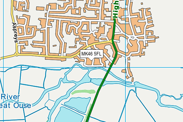 MK46 5FL map - OS VectorMap District (Ordnance Survey) MK46 5FL map - OS VectorMap District (Ordnance Survey)