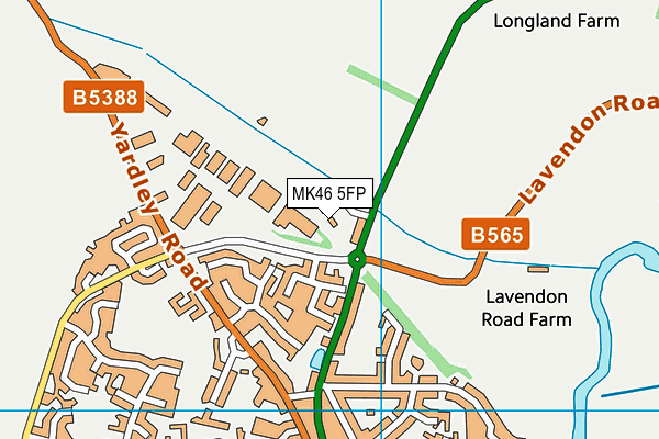 MK46 5FP map - OS VectorMap District (Ordnance Survey)