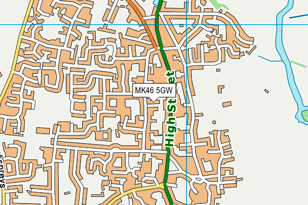 MK46 5GW map - OS VectorMap District (Ordnance Survey) MK46 5GW map - OS VectorMap District (Ordnance Survey)