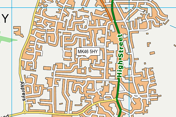 MK46 5HY map - OS VectorMap District (Ordnance Survey) MK46 5HY map - OS VectorMap District (Ordnance Survey)