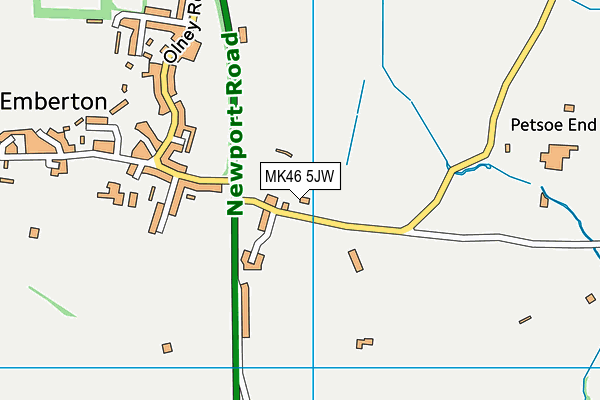 MK46 5JW map - OS VectorMap District (Ordnance Survey) MK46 5JW map - OS VectorMap District (Ordnance Survey)
