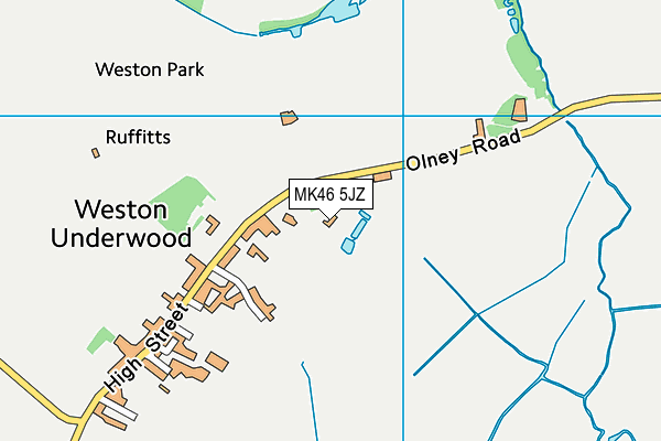MK46 5JZ map - OS VectorMap District (Ordnance Survey)