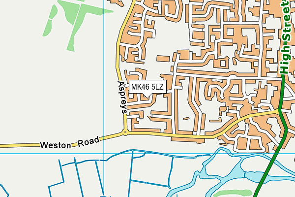 MK46 5LZ map - OS VectorMap District (Ordnance Survey) MK46 5LZ map - OS VectorMap District (Ordnance Survey)