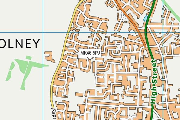 MK46 5PJ map - OS VectorMap District (Ordnance Survey) MK46 5PJ map - OS VectorMap District (Ordnance Survey)