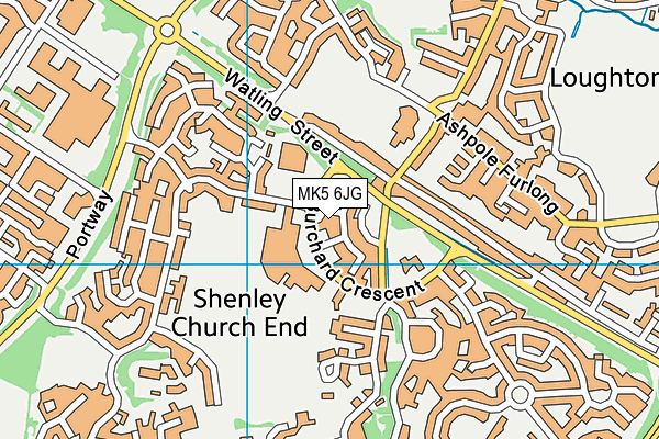 MK5 6JG map - OS VectorMap District (Ordnance Survey)