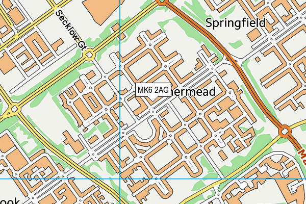 MK6 2AG map - OS VectorMap District (Ordnance Survey) MK6 2AG map - OS VectorMap District (Ordnance Survey)