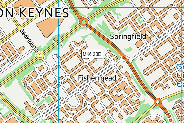 MK6 2BE map - OS VectorMap District (Ordnance Survey) MK6 2BE map - OS VectorMap District (Ordnance Survey)