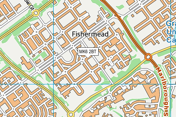MK6 2BT map - OS VectorMap District (Ordnance Survey) MK6 2BT map - OS VectorMap District (Ordnance Survey)