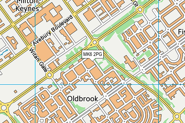 MK6 2PG map - OS VectorMap District (Ordnance Survey)