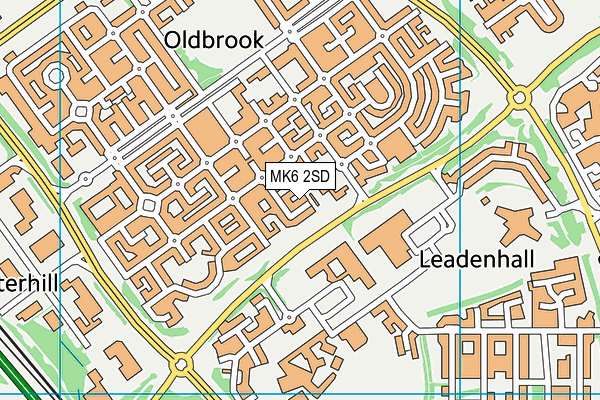 MK6 2SD map - OS VectorMap District (Ordnance Survey)