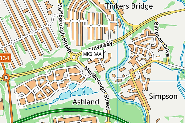 MK6 3AA map - OS VectorMap District (Ordnance Survey) MK6 3AA map - OS VectorMap District (Ordnance Survey)