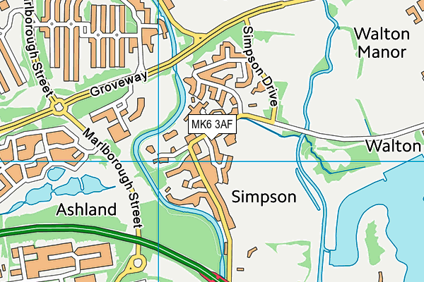 MK6 3AF map - OS VectorMap District (Ordnance Survey) MK6 3AF map - OS VectorMap District (Ordnance Survey)