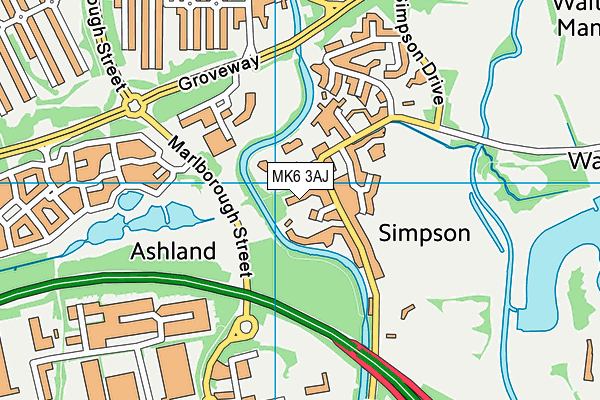 MK6 3AJ map - OS VectorMap District (Ordnance Survey) MK6 3AJ map - OS VectorMap District (Ordnance Survey)