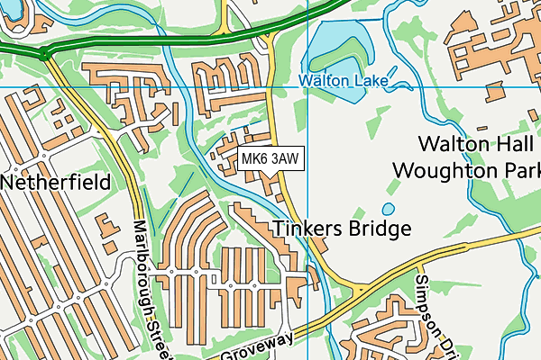 MK6 3AW map - OS VectorMap District (Ordnance Survey) MK6 3AW map - OS VectorMap District (Ordnance Survey)
