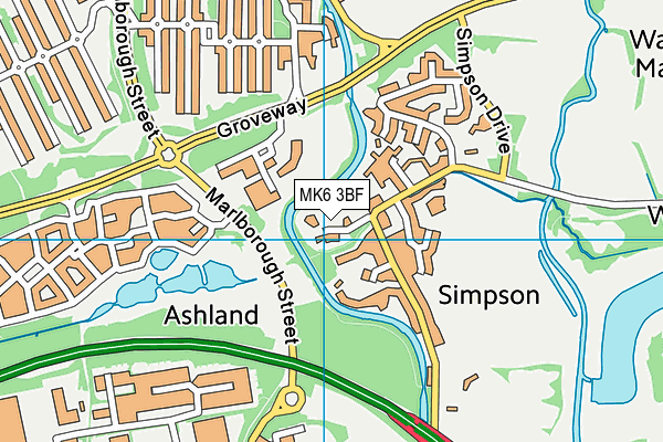 MK6 3BF map - OS VectorMap District (Ordnance Survey)