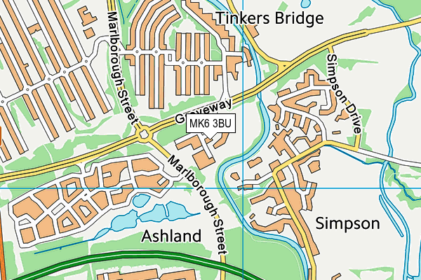 MK6 3BU map - OS VectorMap District (Ordnance Survey) MK6 3BU map - OS VectorMap District (Ordnance Survey)