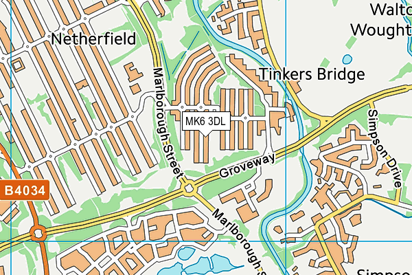 MK6 3DL map - OS VectorMap District (Ordnance Survey) MK6 3DL map - OS VectorMap District (Ordnance Survey)