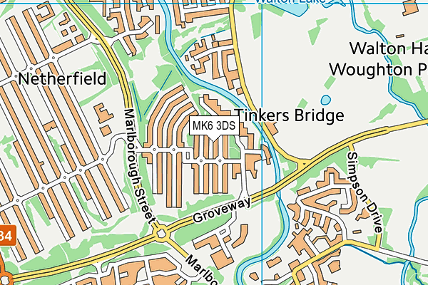 MK6 3DS map - OS VectorMap District (Ordnance Survey)