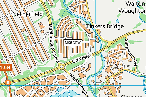 MK6 3DW map - OS VectorMap District (Ordnance Survey) MK6 3DW map - OS VectorMap District (Ordnance Survey)