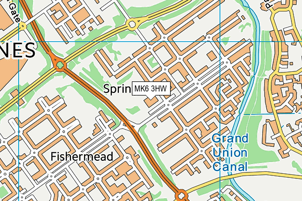 MK6 3HW map - OS VectorMap District (Ordnance Survey) MK6 3HW map - OS VectorMap District (Ordnance Survey)