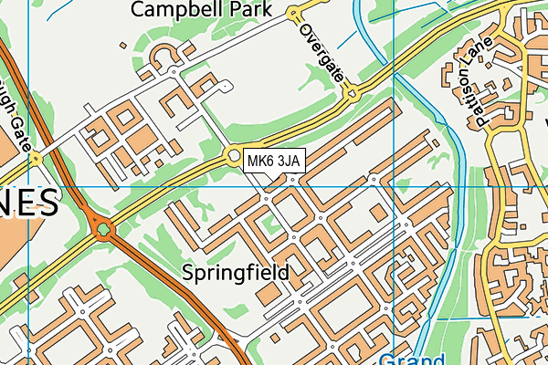 MK6 3JA map - OS VectorMap District (Ordnance Survey) MK6 3JA map - OS VectorMap District (Ordnance Survey)