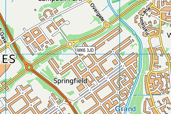 MK6 3JD map - OS VectorMap District (Ordnance Survey)