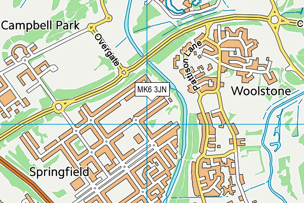 MK6 3JN map - OS VectorMap District (Ordnance Survey)
