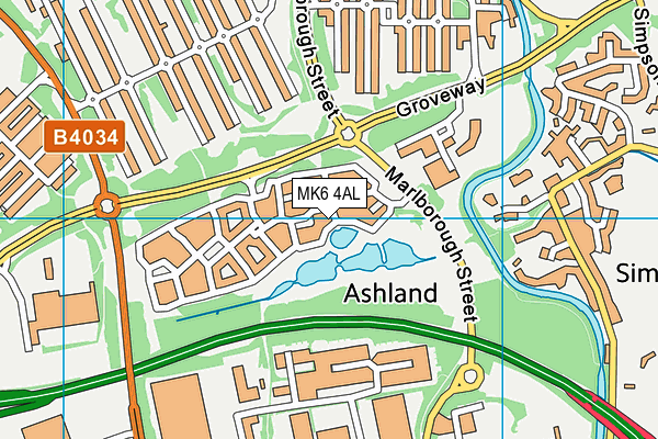MK6 4AL map - OS VectorMap District (Ordnance Survey) MK6 4AL map - OS VectorMap District (Ordnance Survey)