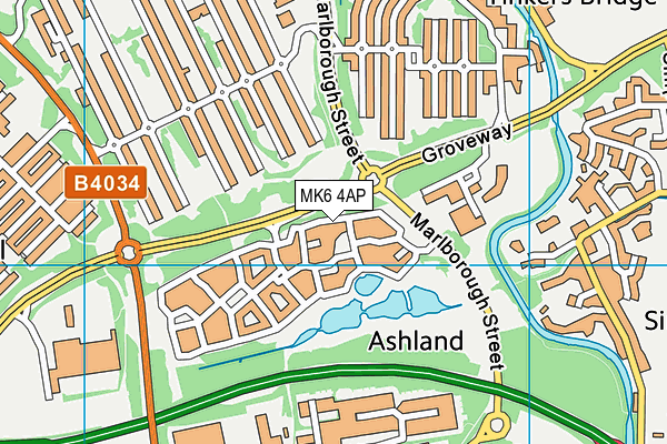 MK6 4AP map - OS VectorMap District (Ordnance Survey) MK6 4AP map - OS VectorMap District (Ordnance Survey)