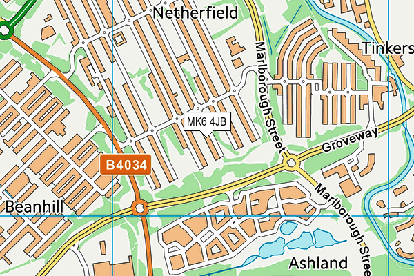 MK6 4JB map - OS VectorMap District (Ordnance Survey) MK6 4JB map - OS VectorMap District (Ordnance Survey)