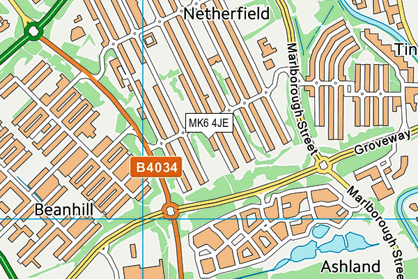 MK6 4JE map - OS VectorMap District (Ordnance Survey) MK6 4JE map - OS VectorMap District (Ordnance Survey)