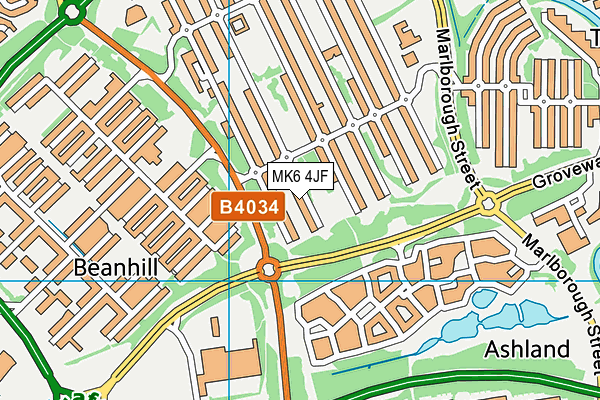 MK6 4JF map - OS VectorMap District (Ordnance Survey) MK6 4JF map - OS VectorMap District (Ordnance Survey)