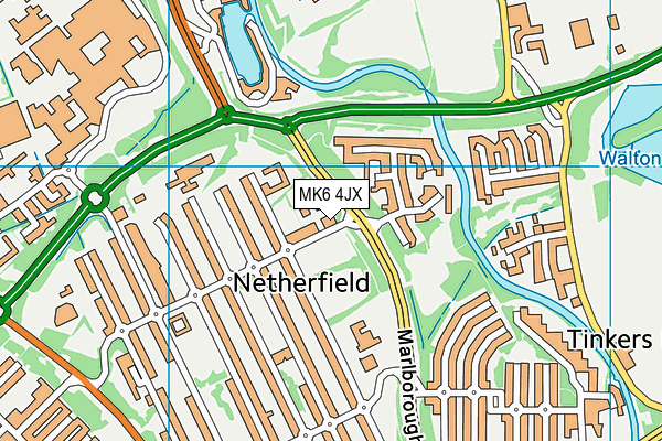 MK6 4JX map - OS VectorMap District (Ordnance Survey) MK6 4JX map - OS VectorMap District (Ordnance Survey)