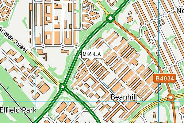 MK6 4LA map - OS VectorMap District (Ordnance Survey)