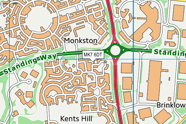 MK7 6DT map - OS VectorMap District (Ordnance Survey)