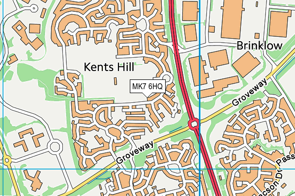 MK7 6HQ map - OS VectorMap District (Ordnance Survey)