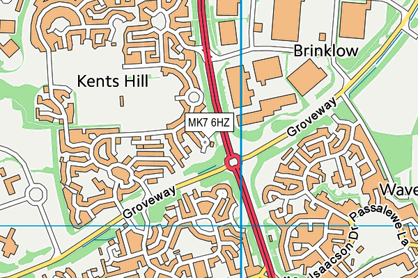 MK7 6HZ map - OS VectorMap District (Ordnance Survey)