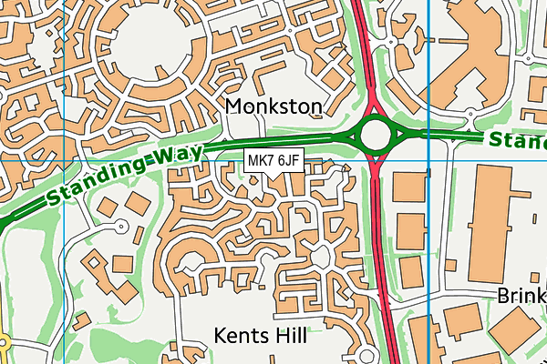 MK7 6JF map - OS VectorMap District (Ordnance Survey)