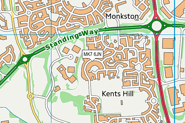 MK7 6JN map - OS VectorMap District (Ordnance Survey) MK7 6JN map - OS VectorMap District (Ordnance Survey)