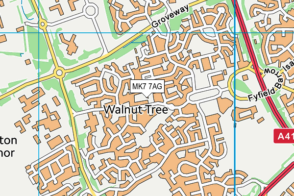 MK7 7AG map - OS VectorMap District (Ordnance Survey)