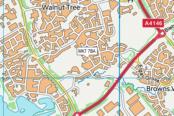 MK7 7BA map - OS VectorMap District (Ordnance Survey) MK7 7BA map - OS VectorMap District (Ordnance Survey)