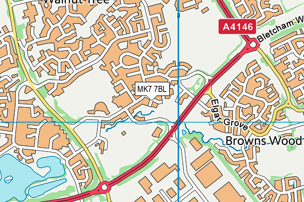 MK7 7BL map - OS VectorMap District (Ordnance Survey)