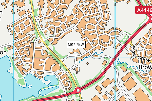 MK7 7BW map - OS VectorMap District (Ordnance Survey) MK7 7BW map - OS VectorMap District (Ordnance Survey)