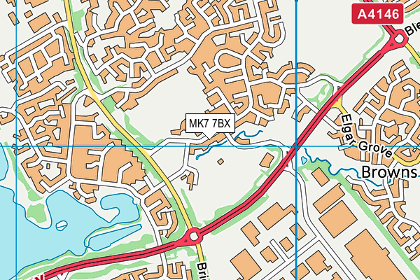 MK7 7BX map - OS VectorMap District (Ordnance Survey) MK7 7BX map - OS VectorMap District (Ordnance Survey)