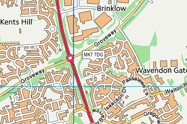 MK7 7DG map - OS VectorMap District (Ordnance Survey)