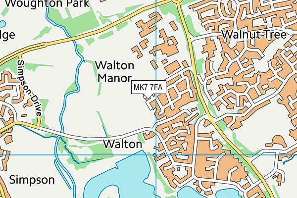 MK7 7FA map - OS VectorMap District (Ordnance Survey) MK7 7FA map - OS VectorMap District (Ordnance Survey)