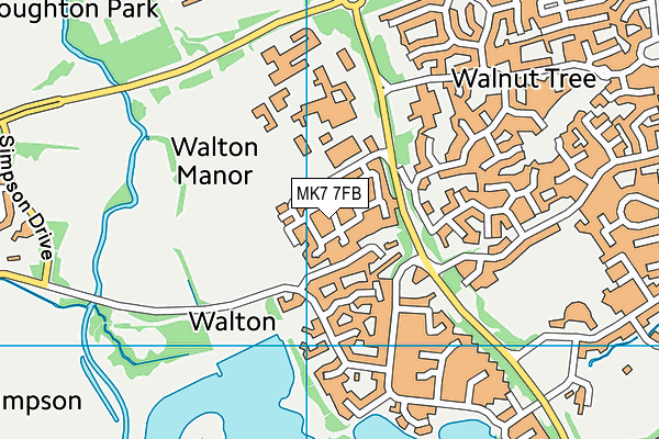 MK7 7FB map - OS VectorMap District (Ordnance Survey)