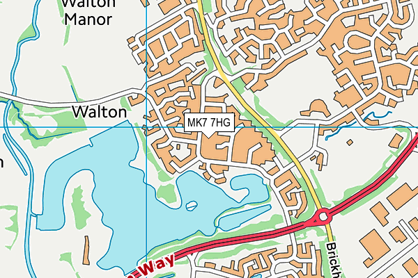 MK7 7HG map - OS VectorMap District (Ordnance Survey)