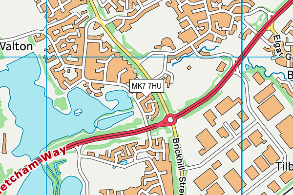MK7 7HU map - OS VectorMap District (Ordnance Survey)