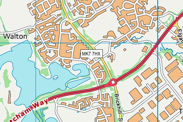 MK7 7HX map - OS VectorMap District (Ordnance Survey) MK7 7HX map - OS VectorMap District (Ordnance Survey)
